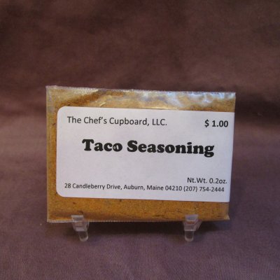 beef, pork, chicken, fish, beans, taco seasoning, vegetables