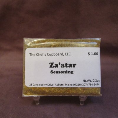 breads, vegetables, chicken, fish, pork, za'atar seasoning, beans